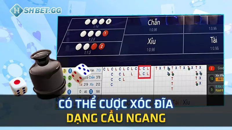 Có thể cược Xóc Đĩa dạng cầu ngang